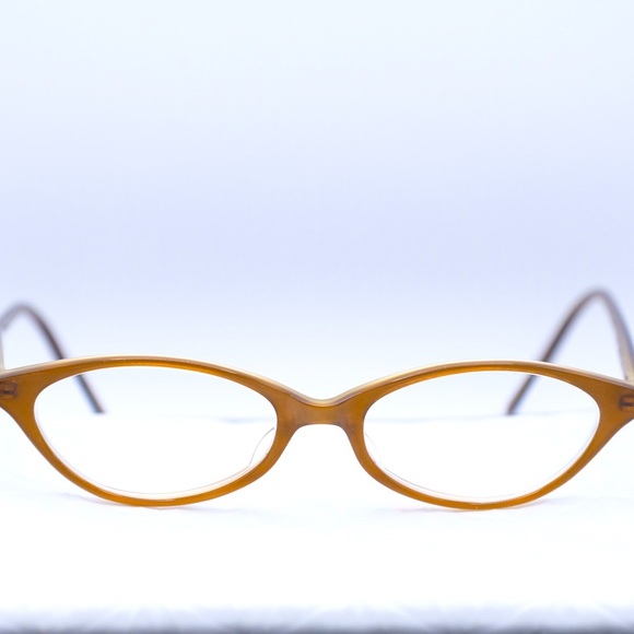 Vintage Oliver Peoples OP-590 CA/LA Green Brown Grain CAT EYE Japan - Picture 1 of 10